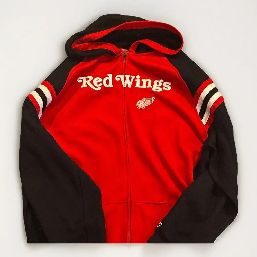 Reebok NHL Detroit Red Wings Full Zip Hooded Jacket Hoodie Men’s 2XL Red